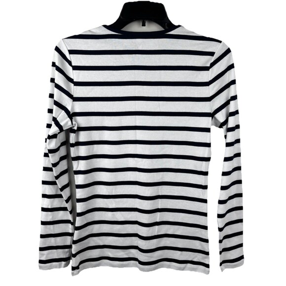 NWT Lauren Ralph Lauren Shirt Womens Med Navy White Striped  Gold Button Accents - Picture 6 of 7